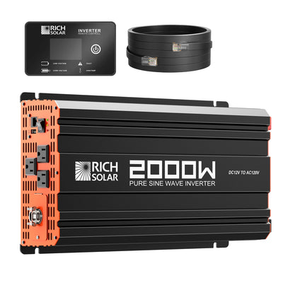Rich Solar NOVA PURE 2K | 2000 Watt (2kW) 12 Volt Industrial Pure Sine Wave Inverter | Powerful 2000W 12V Off-Grid Inverter for RVs, Trailers, Campers, Vans, Trucks, Overlanders, Boats | Top Rated (RS-V2P12)