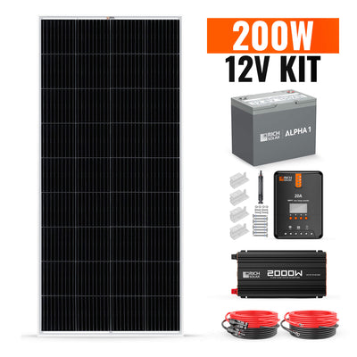 Rich Solar 200W 12V Complete Solar Kit (RS-CK200)