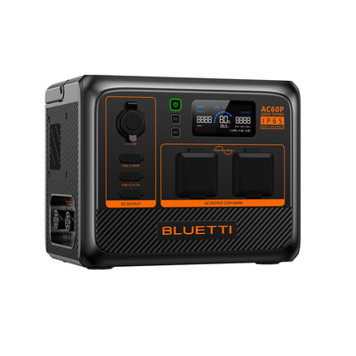 BLUETTI AC60P Portable Power Station 600W 504Wh (P-AC60P-US-GY-BL-010)