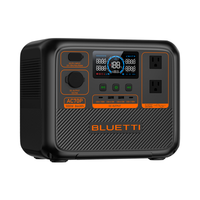 BLUETTI AC70P Portable Power Station 1000W 864Wh (P-AC70P-US-GY-BL-010)