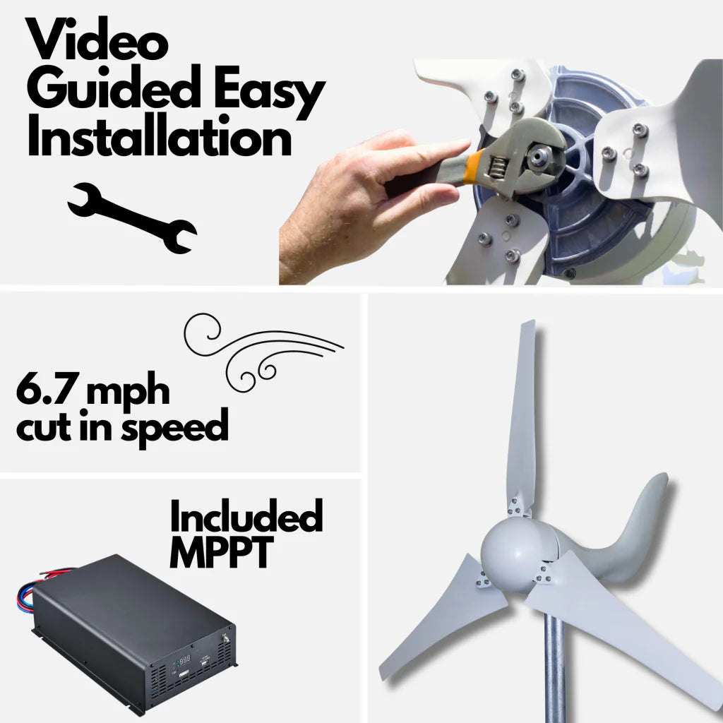 Automaxx Windmill 400W Home & Land Wind Turbine Generator Kit (DB0400ABBB*)