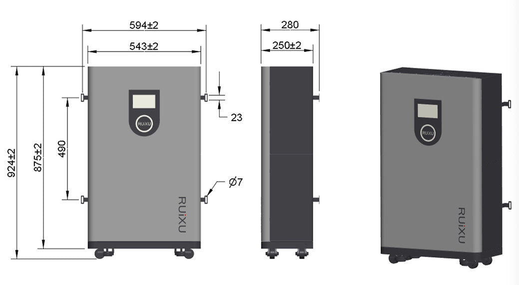 RUiXU Lithi2-16 51.2V 314Ah 16kWh LiFePO₄ Battery Bank (LITHI2-16)