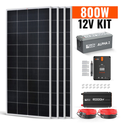 Rich Solar 800W 12V Complete Solar Kit (RS-CK800)