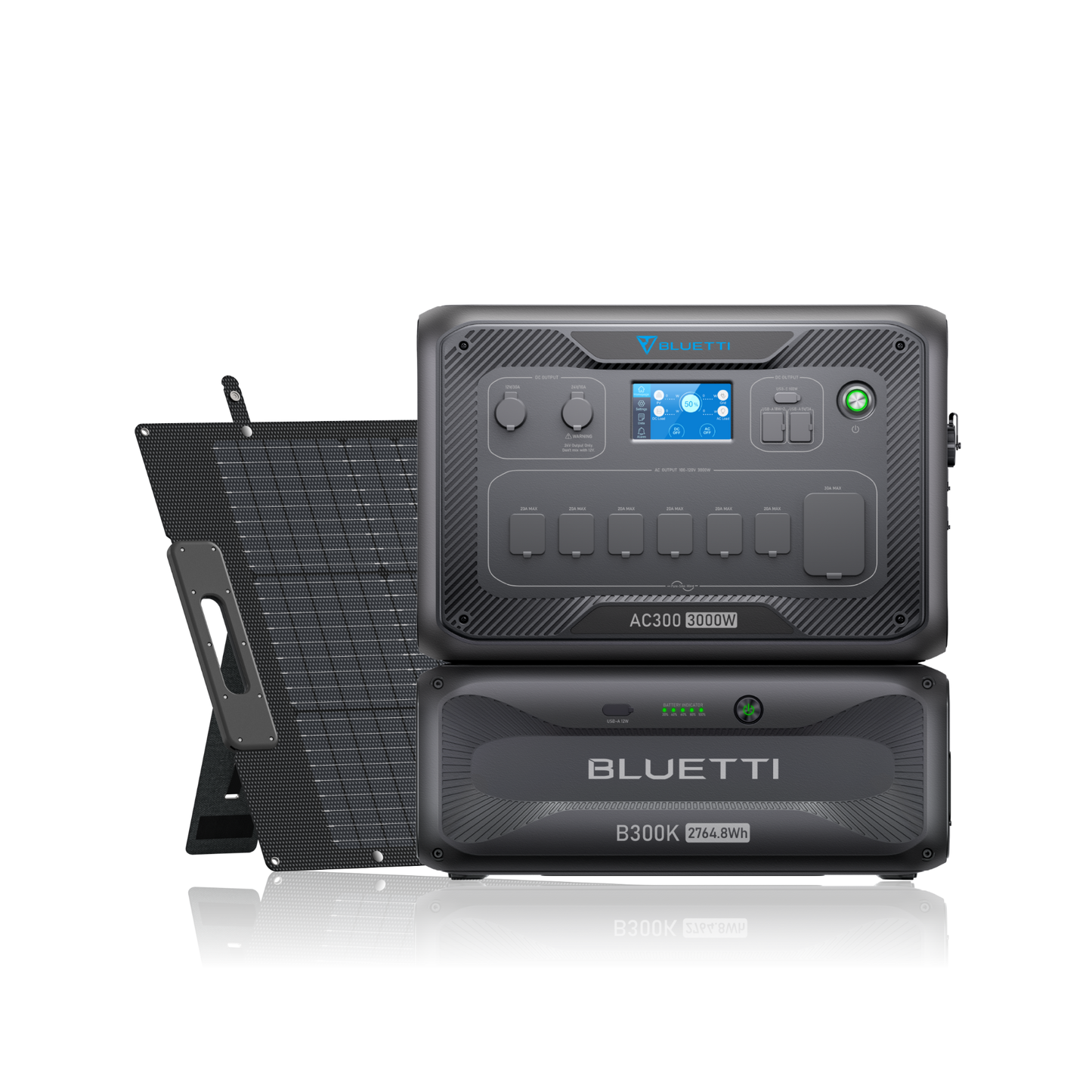 BLUETTI AC300 + B300K Home Battery Backup System 3.000W 2.764,8Wh (AC300-3-58-SPFUS-00)