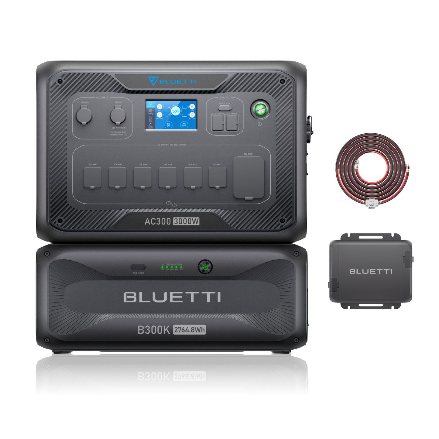 BLUETTI AC300 + B300K Home Battery Backup System 3.000W 2.764,8Wh (AC300-3-58-SPFUS-00)