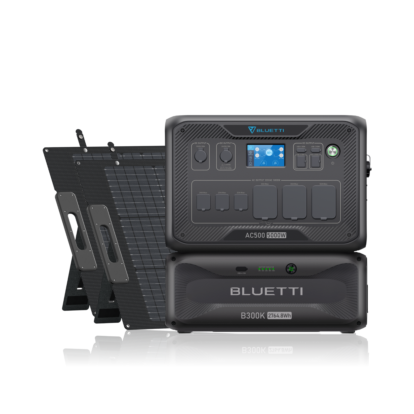 BLUETTI AC500 + B300K Home Battery Backup System | 5,000W Solar Generator Kit (Set C-AC500-3-44)