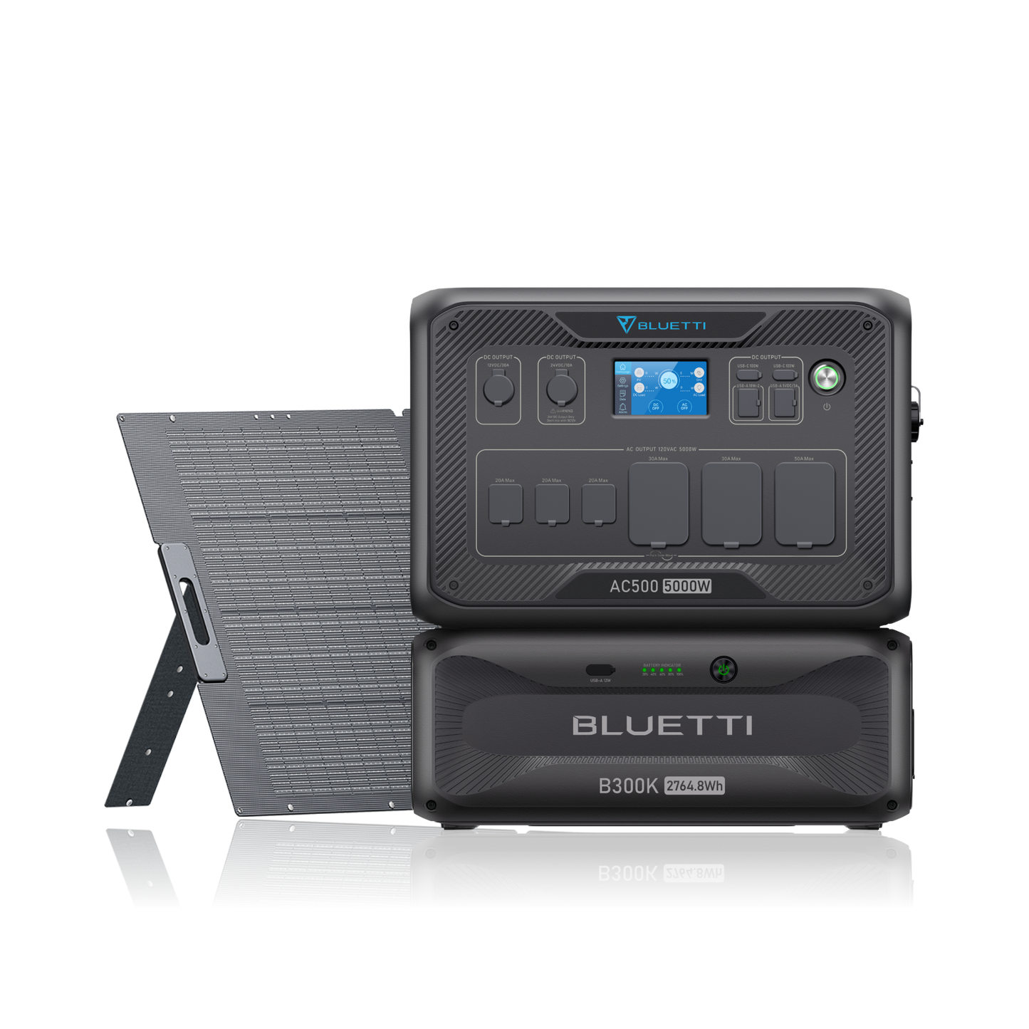 BLUETTI AC500 + B300K Home Battery Backup System | 5,000W Solar Generator Kit (Set C-AC500-3-44)