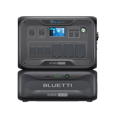 BLUETTI AC500 + B300K Home Battery Backup System | 5,000W Solar Generator Kit (C-AC500-3-44)