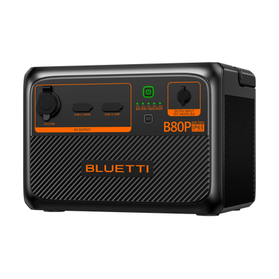 BLUETTI B80P Expansion Battery 806Wh LiFePO₄ Portable Power Backup (P-B80P-US-GY-BL-010)