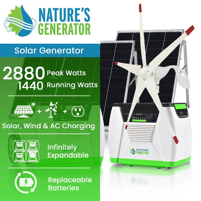 Nature’s Generator Platinum - WE System | 1800W Solar & Wind Power Kit (HKNGPTWE)