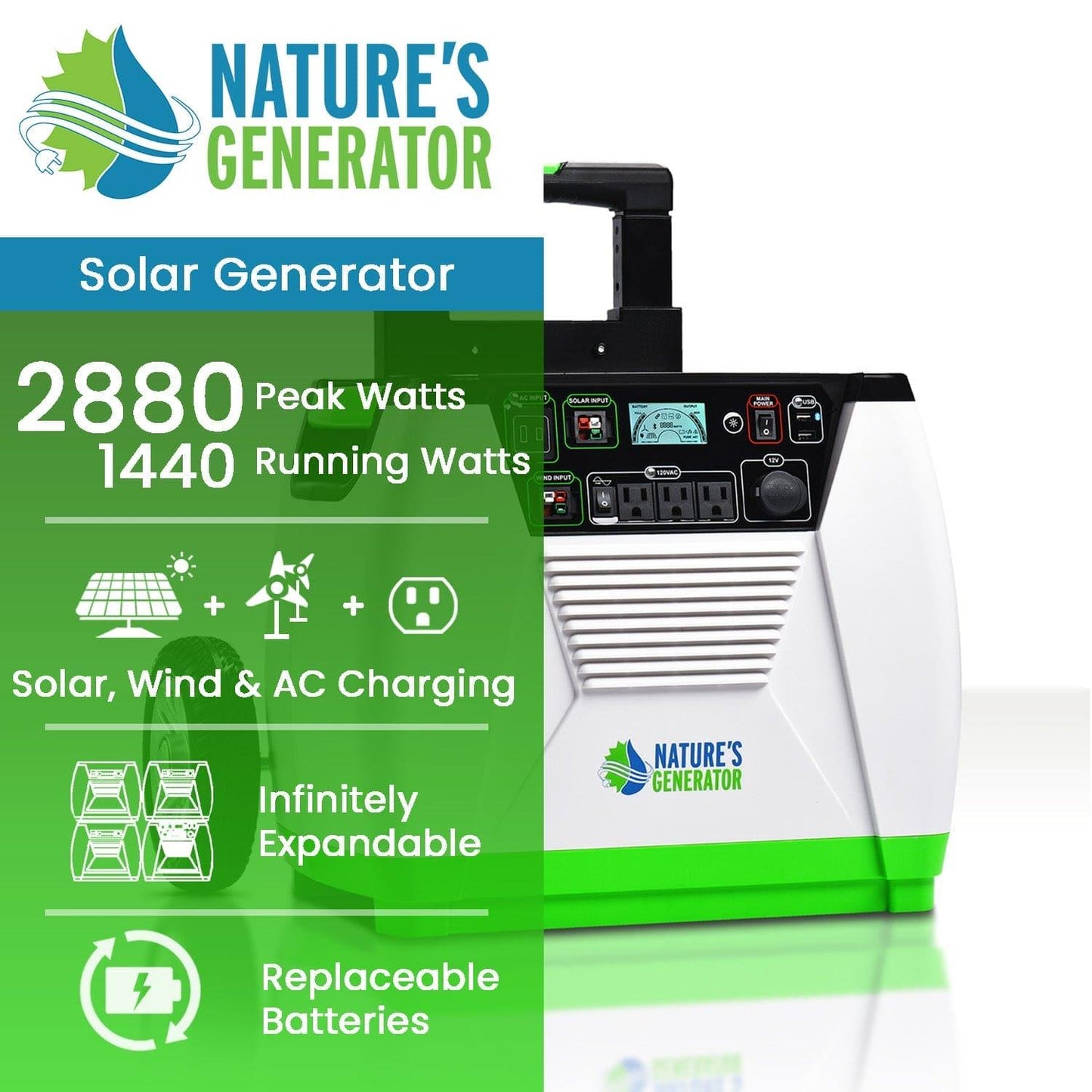 Nature’s Generator 1800W Solar Generator (HKNGGN)