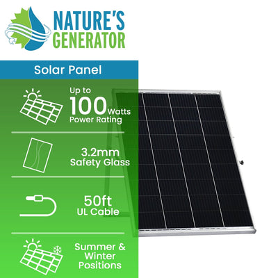 Nature’s Generator Power Panel Bundle | 100W Portable Generator Solar Panel (HKNGPNKT1)