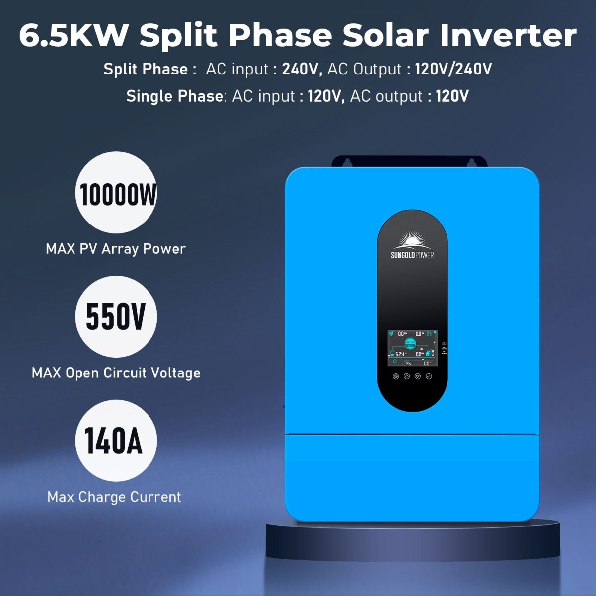 SunGoldPower Off-Grid Solar Kit 13000W 48VDC 120V/240V LifePo4 20.48kWh Lithium Battery 14 X 415 Watts Solar Panels (SGR-13KM)