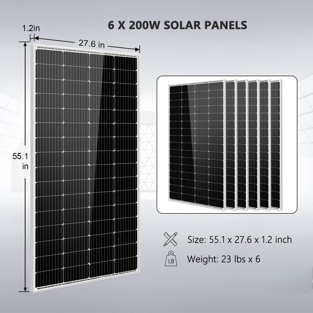 SunGoldPower Off-Grid Solar Kit 5000W 48VDC 120V 5.12KWH PowerWall Battery 6 X 200 Watts Solar Panels (SGM-5K5E)