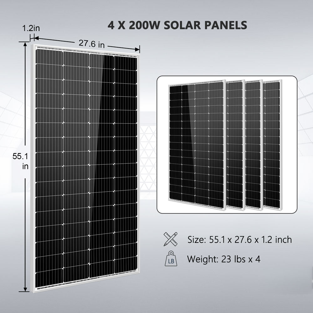 SunGoldPower Solar Kit 3000W 24V Inverter 120V output Lithium Battery 800 Watt Solar Panel (SGKT-3PRO)
