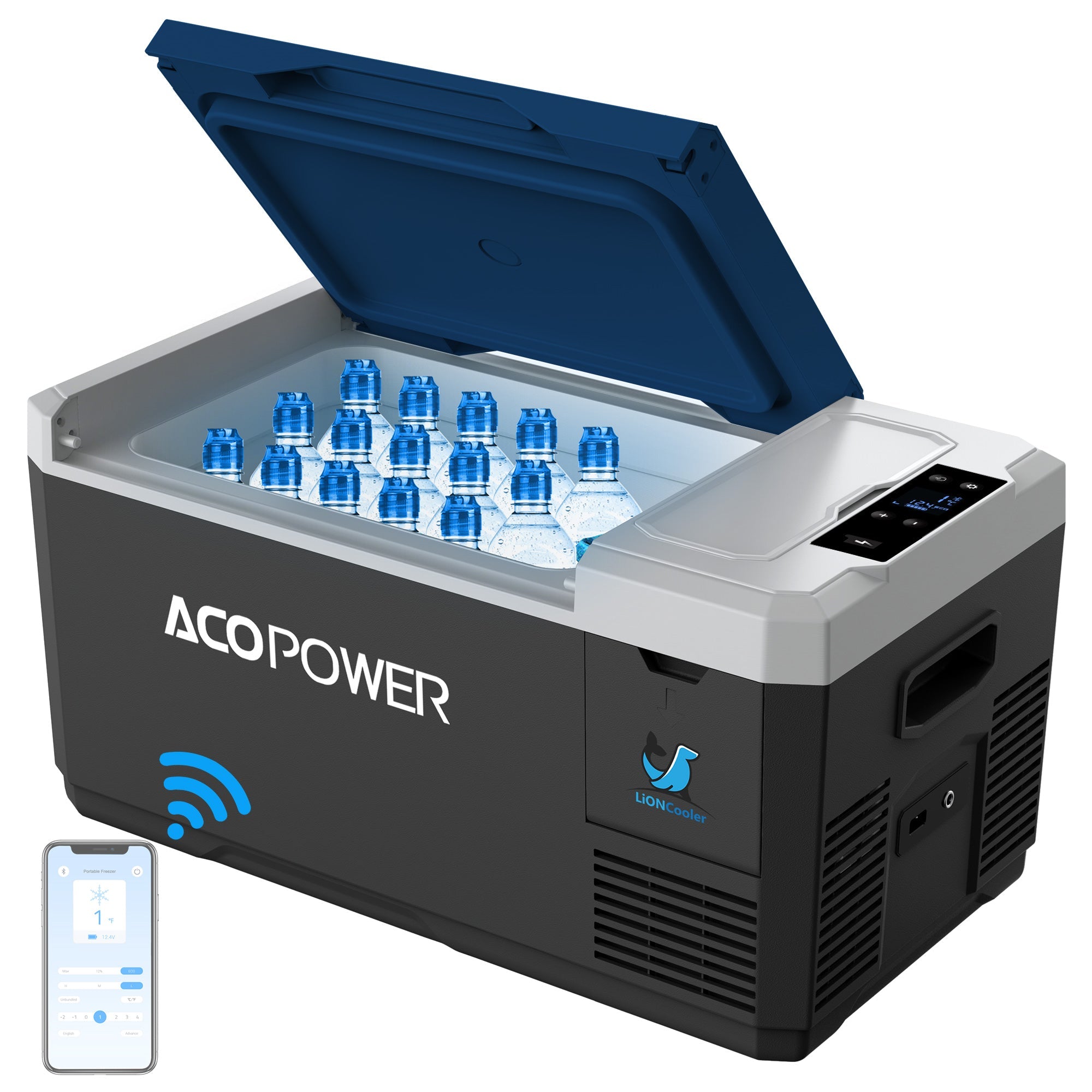 ACOPOWER LiONCooler Mini Solar Powered Car Fridge Freezer, 19 Quarts (HY-VX18)