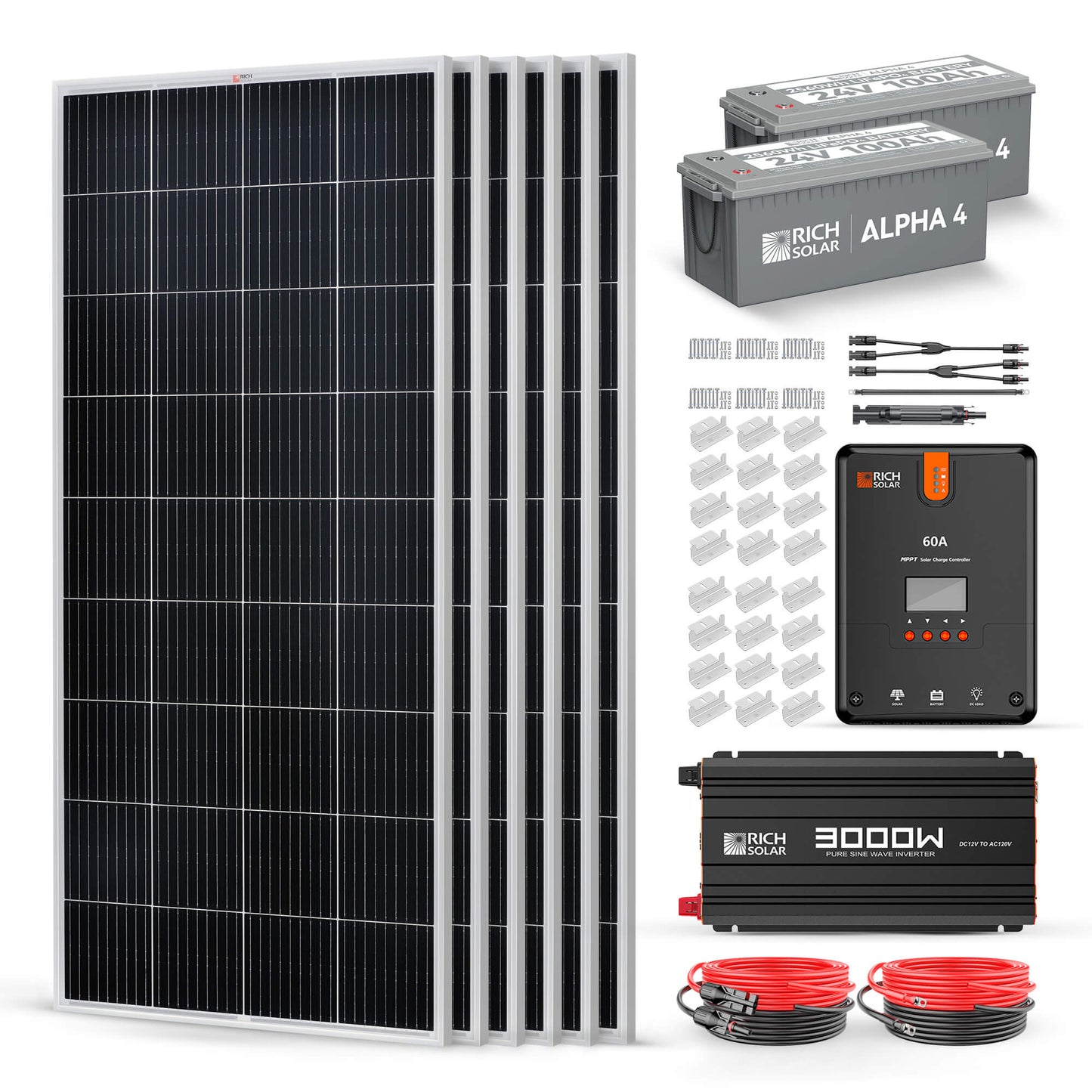 Rich Solar 1200 Watt 24V Complete Solar Kit (RS-CK1200)