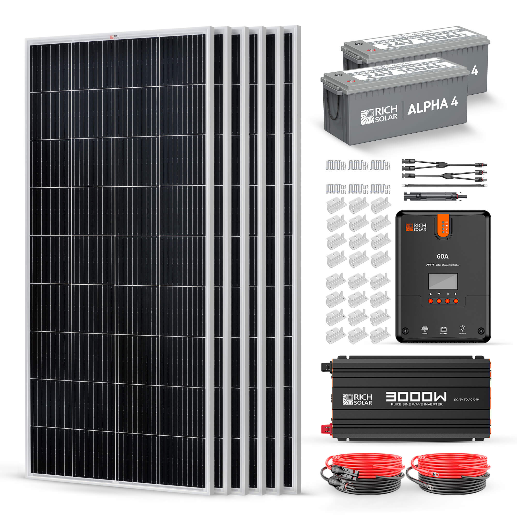 Rich Solar 1200 Watt 24V Complete Solar Kit (RS-CK1200)