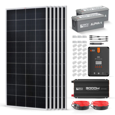 Rich Solar 1200 Watt 24V Complete Solar Kit (RS-CK1200)