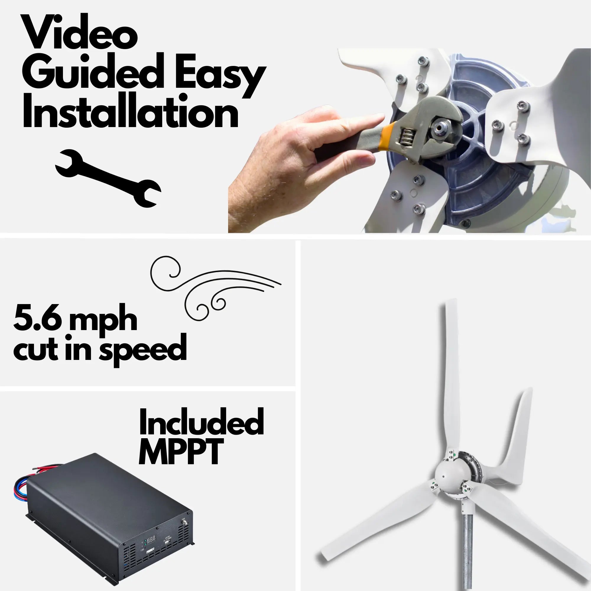 Automaxx Windmill 1500W Wind Turbine Generator Kit – Off-Grid Renewable Power for Homes & RVs (DA1500A9DE)
