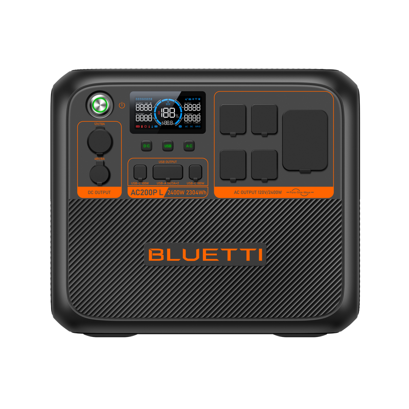 BLUETTI AC200P L Portable Power Station 2,400W 2,304Wh (P-AC200PL-US-GY-BL-010)