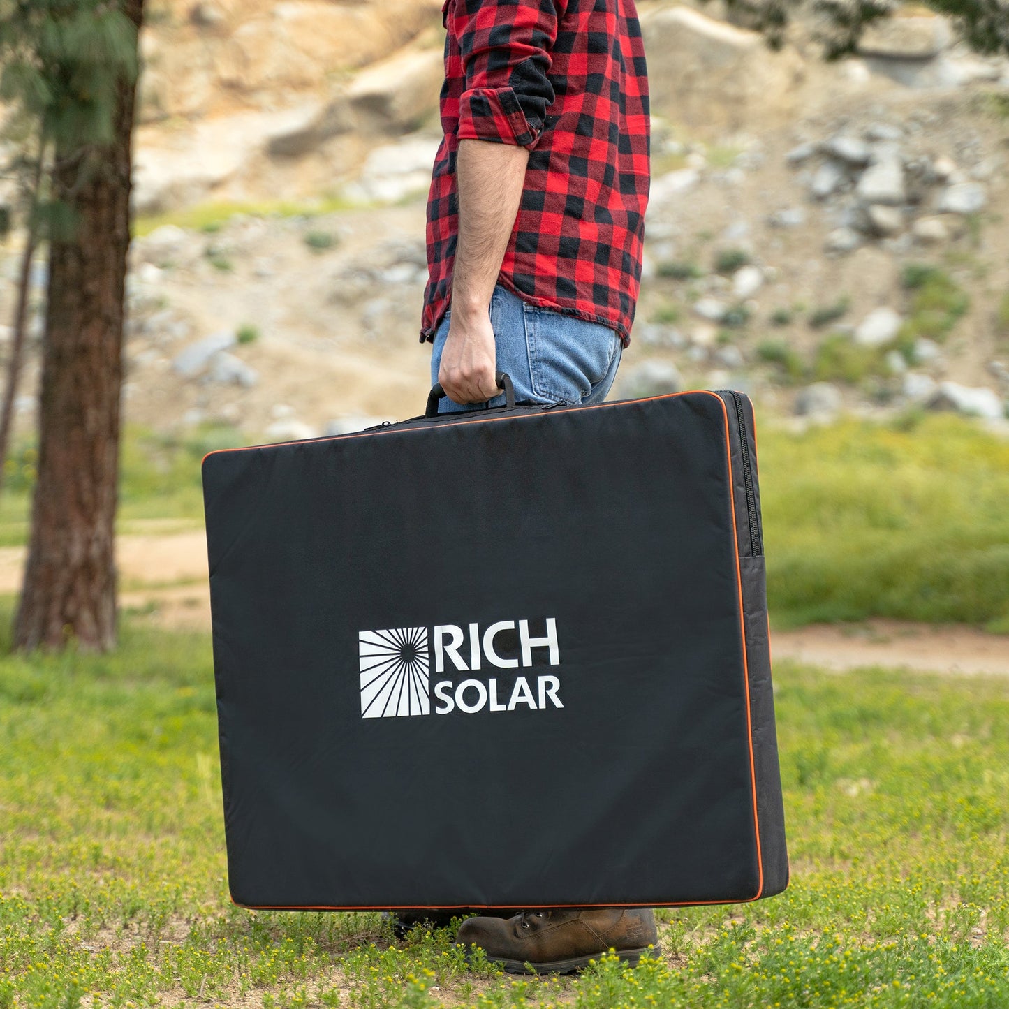 Rich Solar MEGA 200 Portable Briefcase Solar Panel | 200 Watt Portable Solar Panel | Powerful 12V Portable Solar Panel for Generators, Power Stations, Campers | High Efficiency (RS-X200B)
