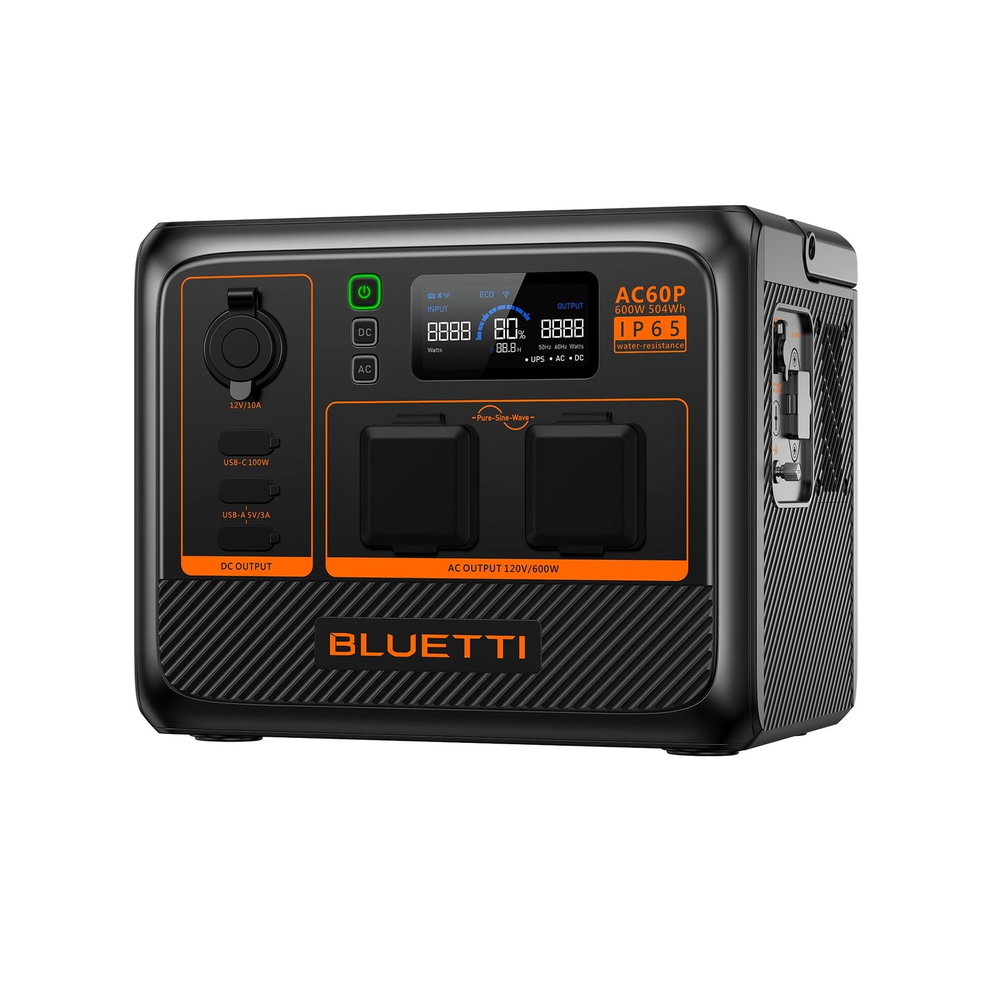 BLUETTI AC60P Portable Power Station 600W 504Wh (P-AC60P-US-GY-BL-010)