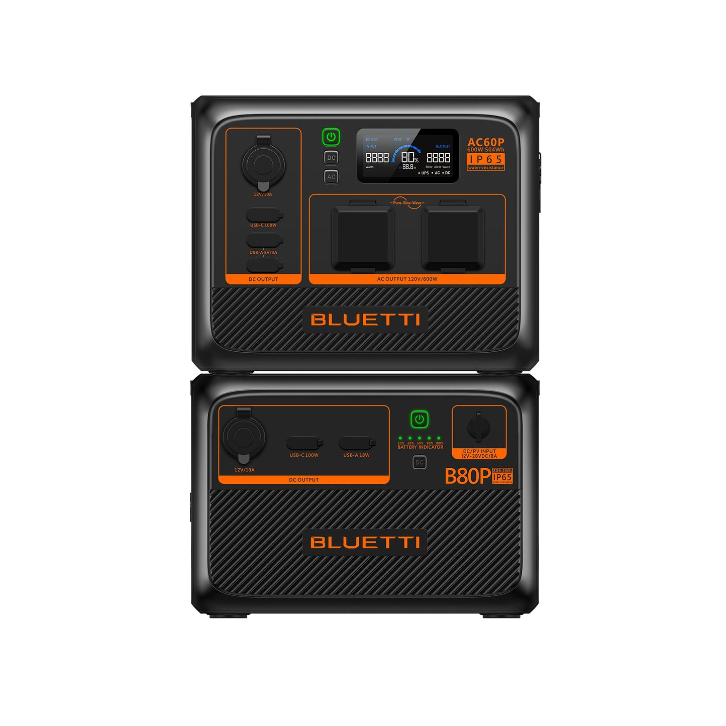BLUETTI AC60P Portable Power Station 600W 504Wh (P-AC60P-US-GY-BL-010)