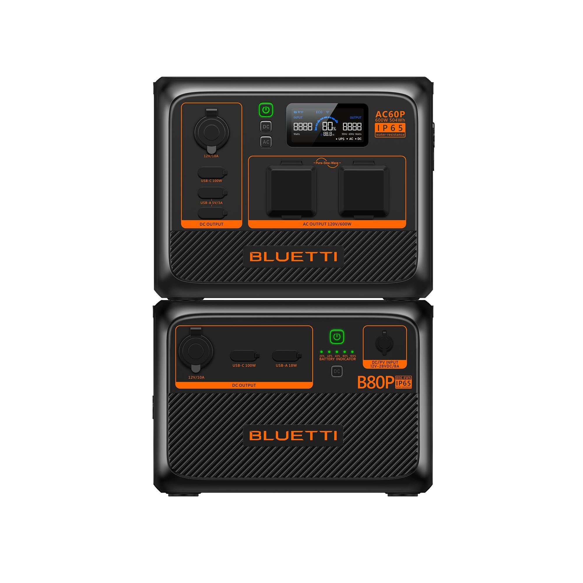 BLUETTI AC60P Portable Power Station 600W 504Wh (P-AC60P-US-GY-BL-010)