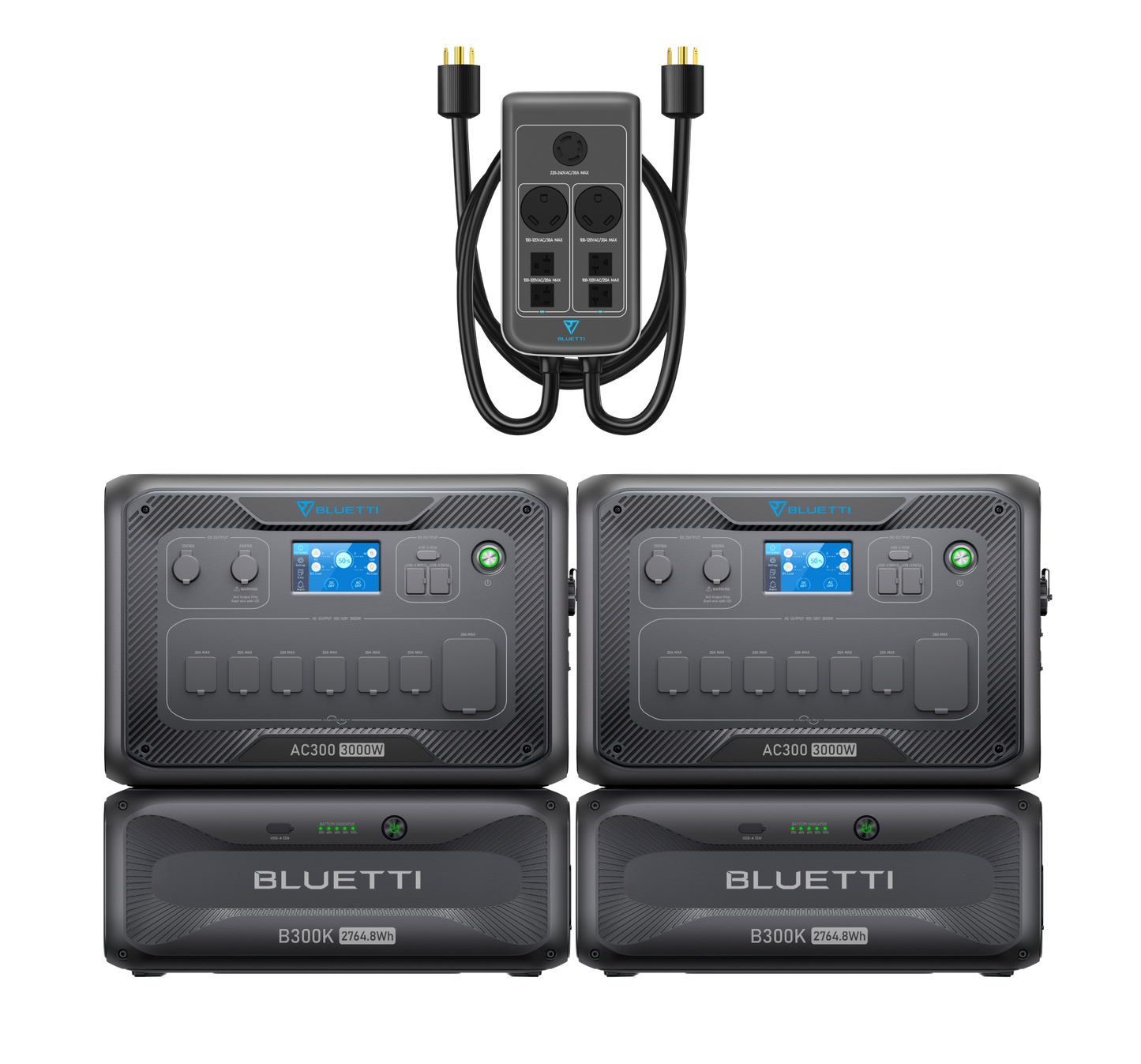 BLUETTI AC300 + B300K Home Battery Backup System 3.000W 2.764,8Wh (AC300-3-58-SPFUS-00)
