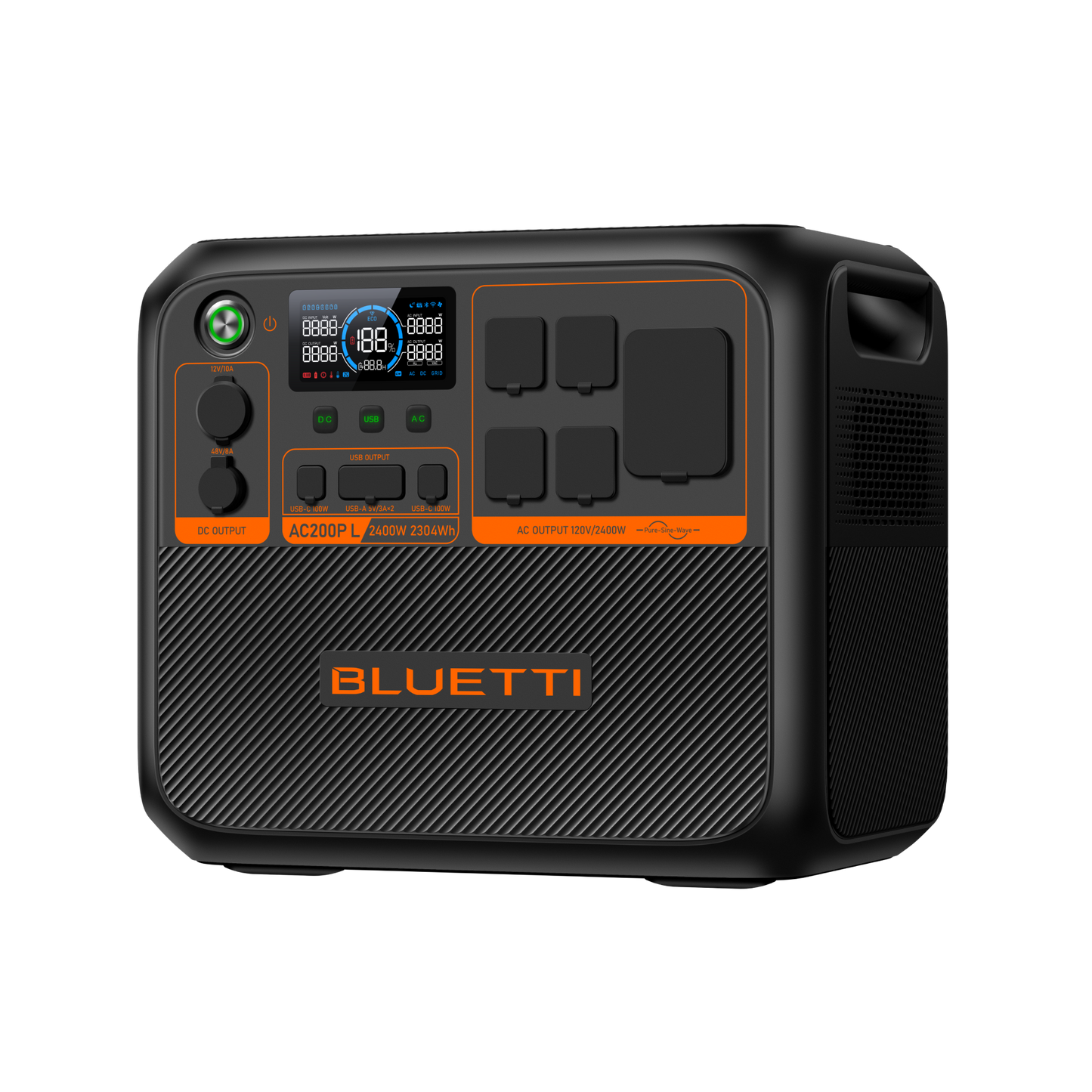 BLUETTI AC200P L Portable Power Station 2,400W 2,304Wh (P-AC200PL-US-GY-BL-010)