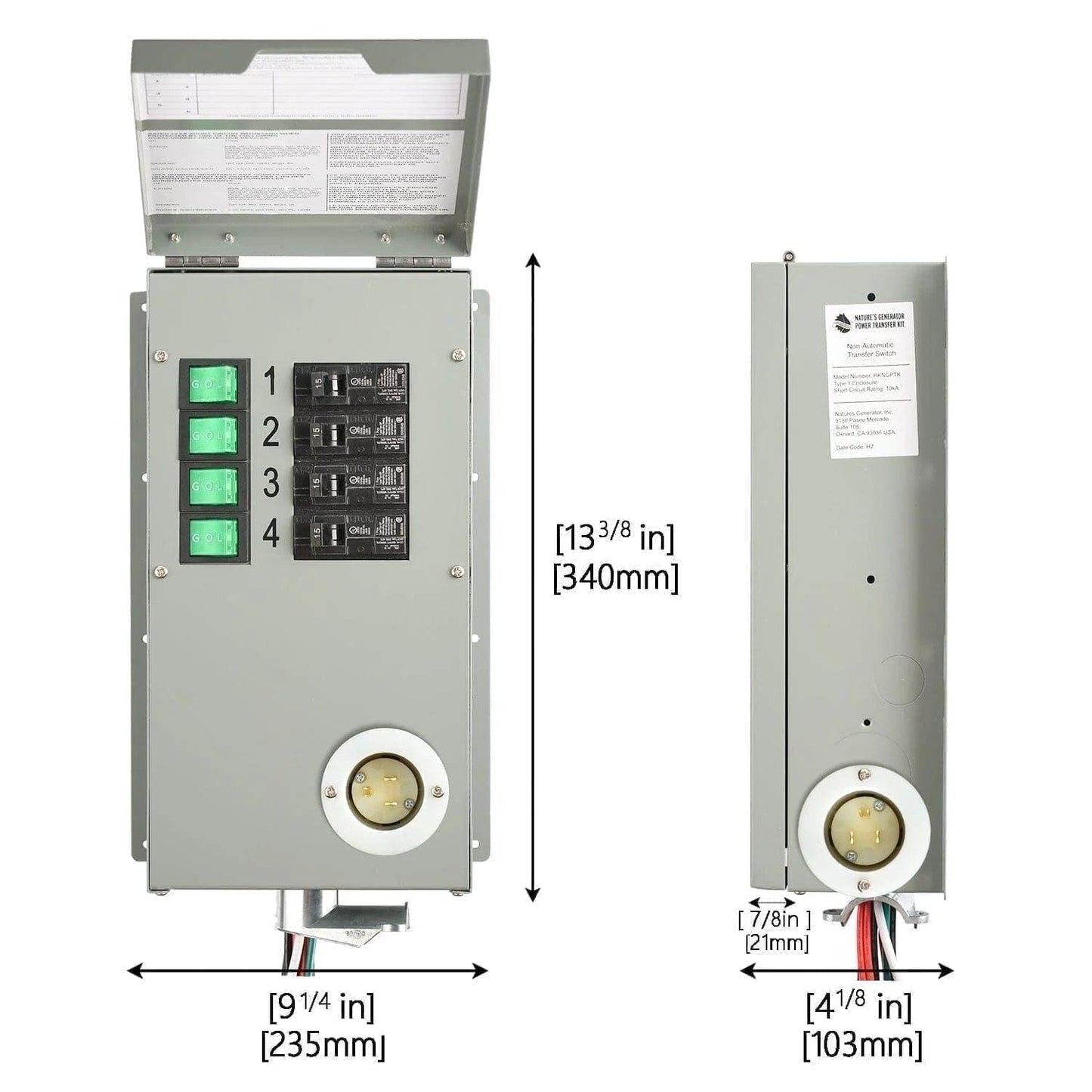 Nature's Generator Manual Transfer Switch (HKNGPTK)