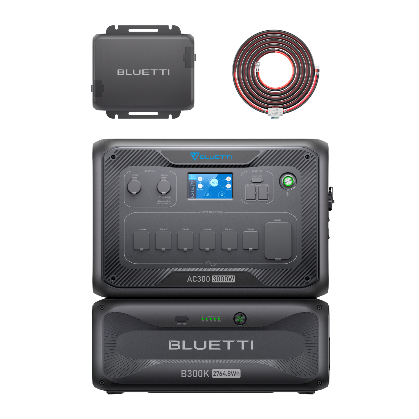 BLUETTI AC300 + B300K Home Battery Backup System 3.000W 2.764,8Wh (AC300-3-58-SPFUS-00)