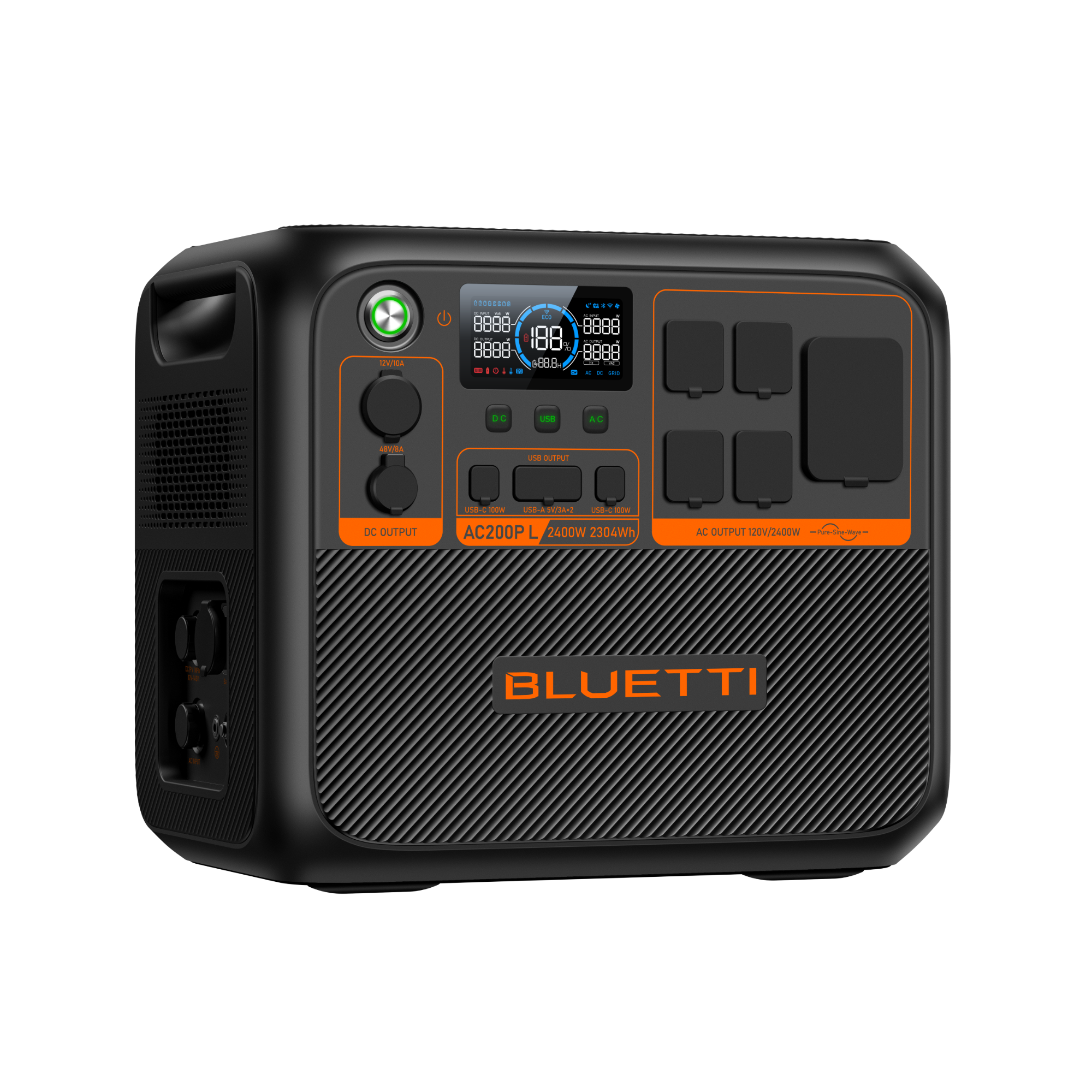 BLUETTI AC200P L Portable Power Station 2,400W 2,304Wh (P-AC200PL-US-GY-BL-010)