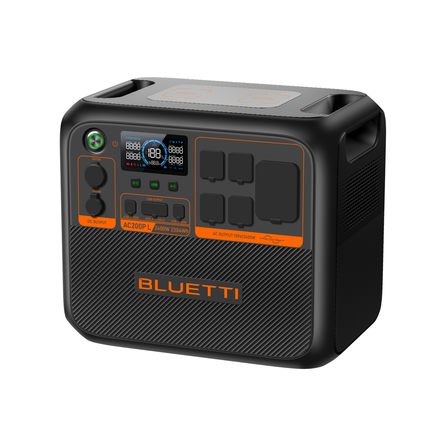 BLUETTI AC200P L Portable Power Station 2,400W 2,304Wh (P-AC200PL-US-GY-BL-010)