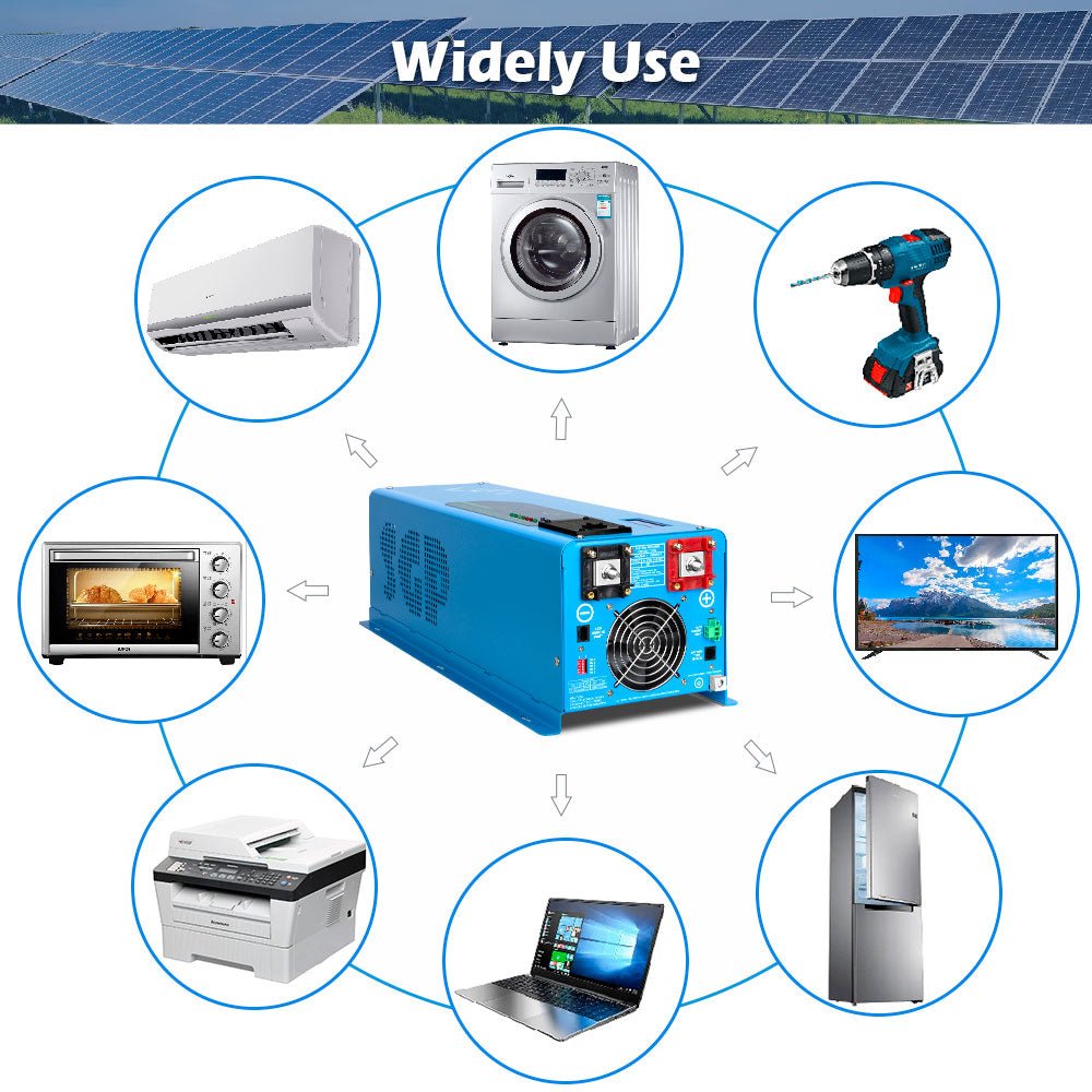 SunGoldPower 6000W DC 24V Split Phase Pure Sine Wave Inverter With Charger (LFP6K24V230VSP)