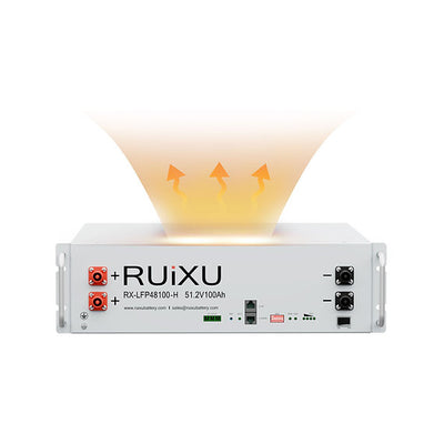 RUiUX Self Heating Server Rack Lithium Battery | 19" Rack Mounted 3U Module | UL1973 9540A CEC SGIP (RX-LFP48100-H)