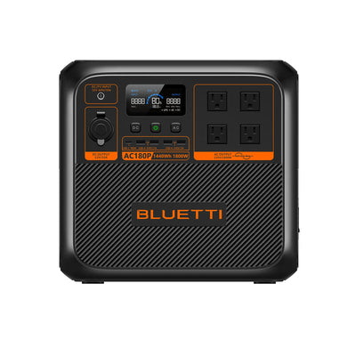 BLUETTI AC180P Solar Portable Power Station 1,800W 1,440Wh (P-AC180P-US-GY-BL-010)