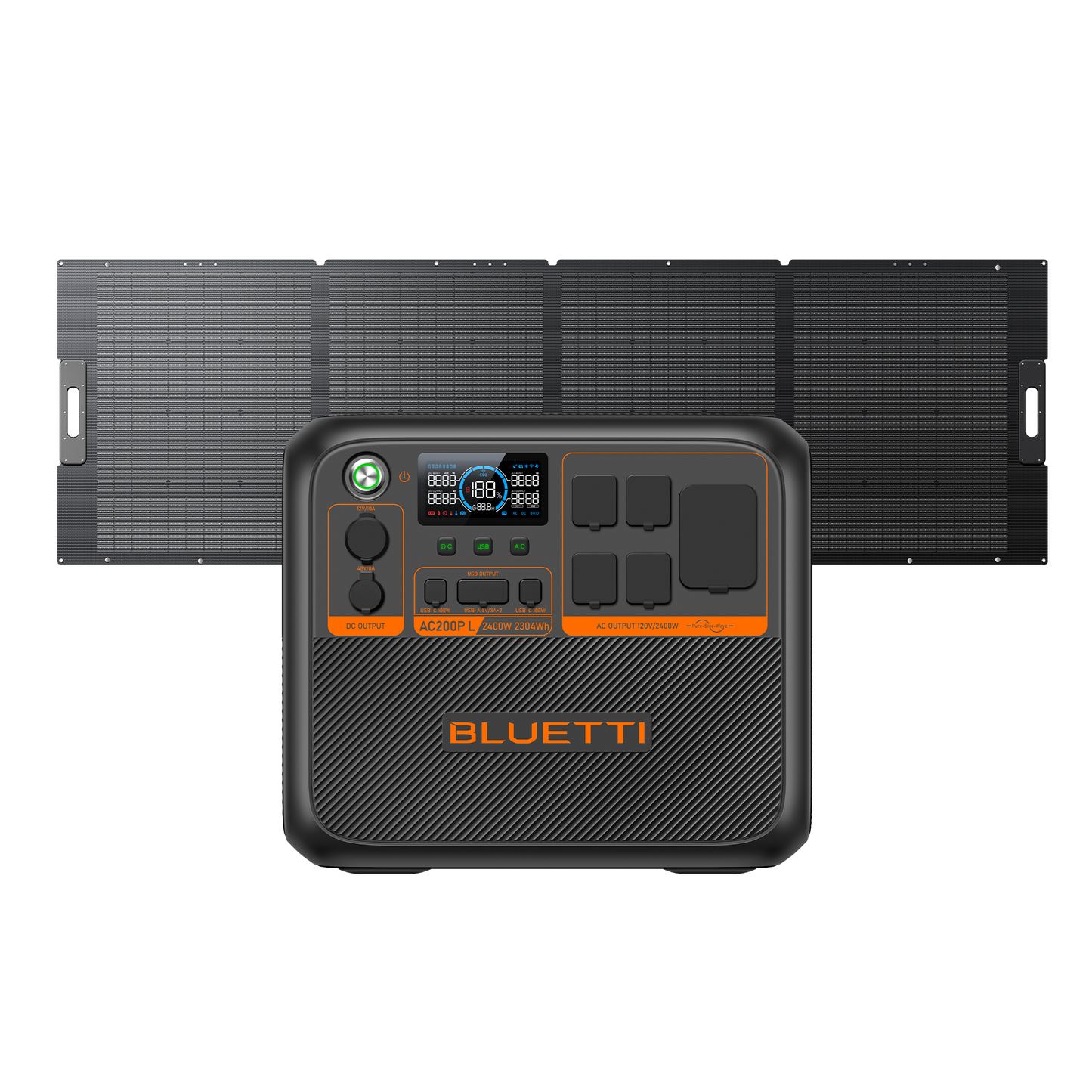 BLUETTI AC200P L Portable Power Station 2,400W 2,304Wh (P-AC200PL-US-GY-BL-010)