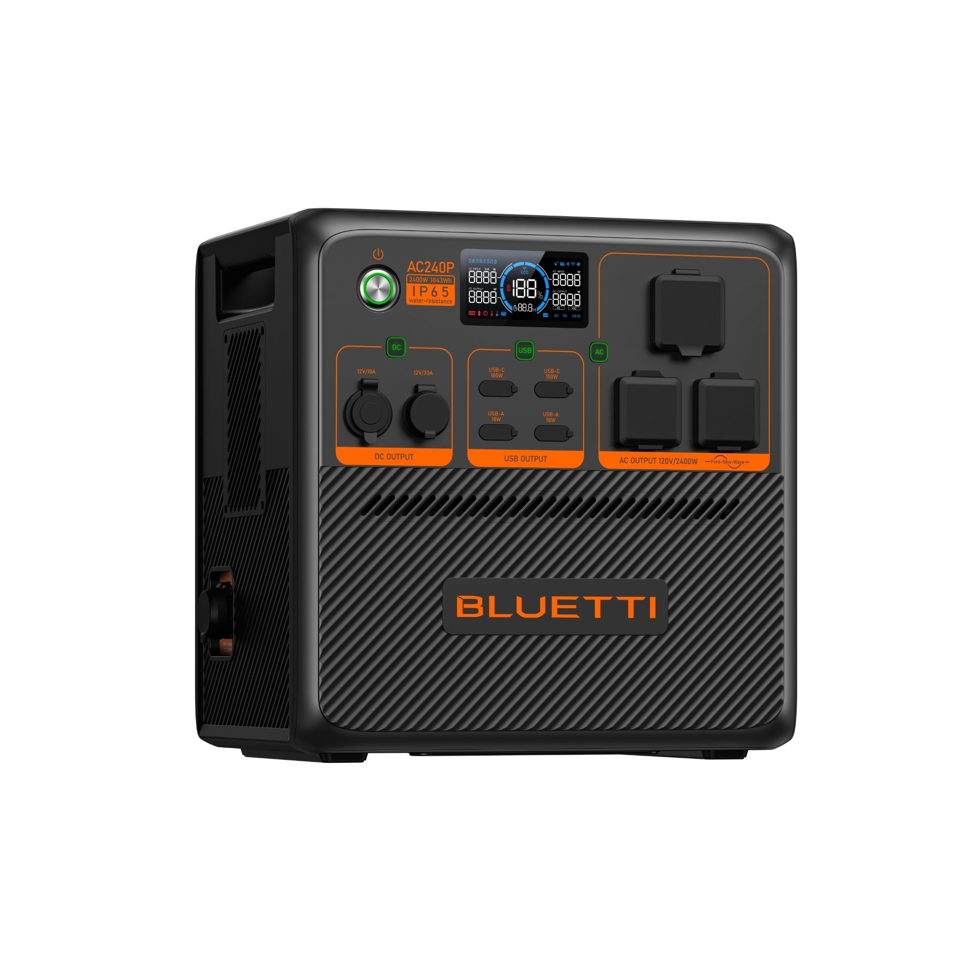 BLUETTI AC240P Portable Power Station 2,400W 1,843Wh (P-AC240P-US-GY-BL-010)