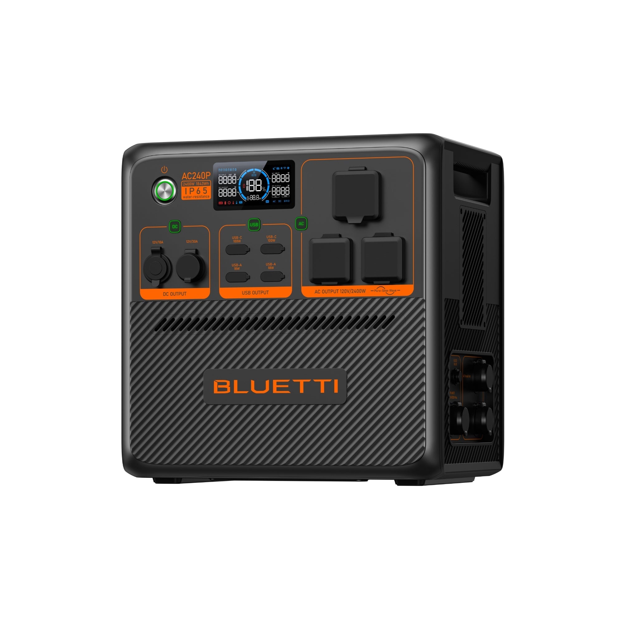 BLUETTI AC240P Portable Power Station 2,400W 1,843Wh (P-AC240P-US-GY-BL-010)