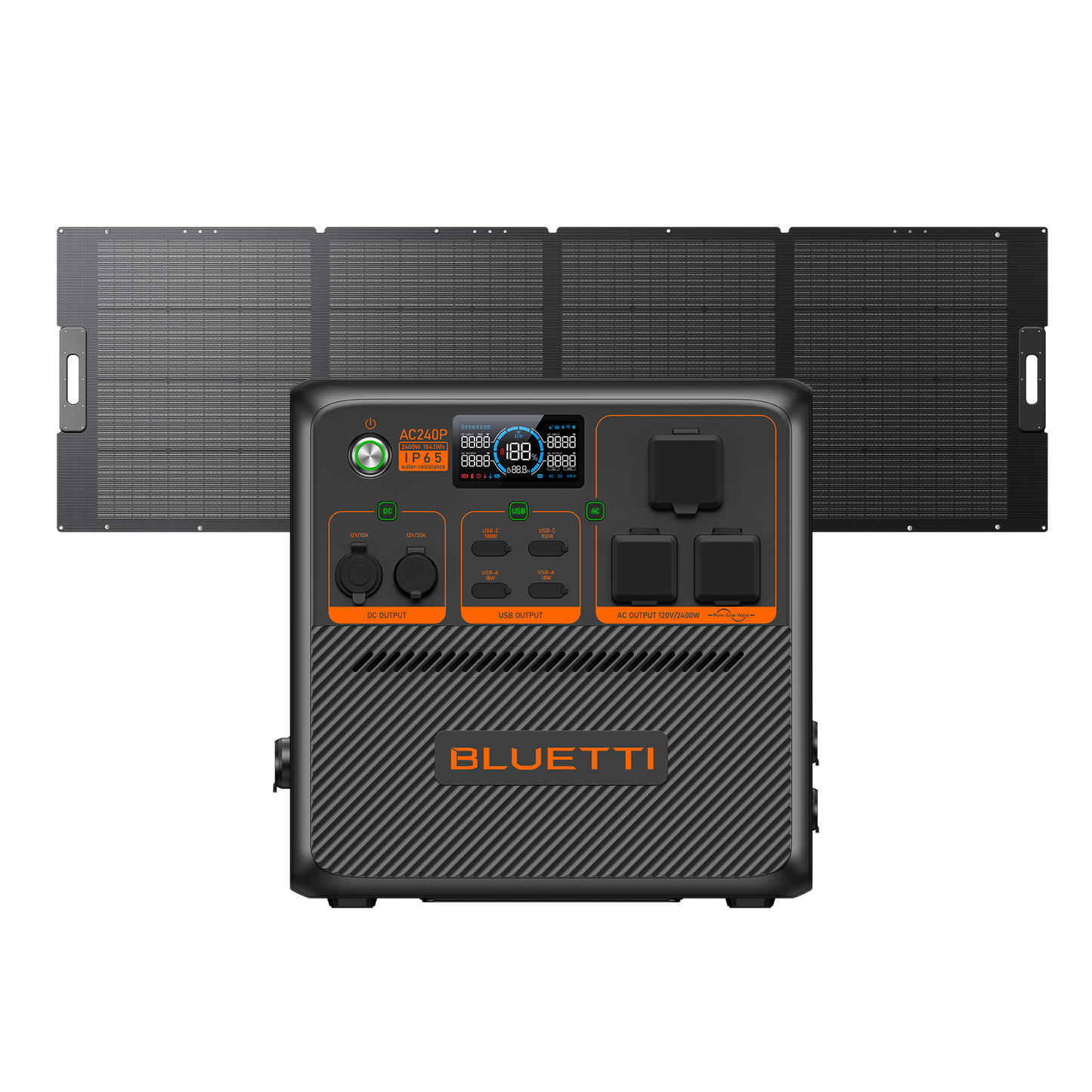 BLUETTI AC240P Portable Power Station 2,400W 1,843Wh (P-AC240P-US-GY-BL-010)