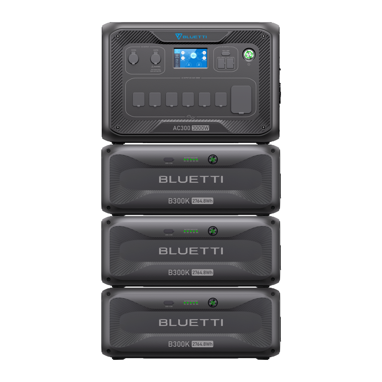 BLUETTI AC300 + B300K Home Battery Backup System 3.000W 2.764,8Wh (AC300-3-58-SPFUS-00)