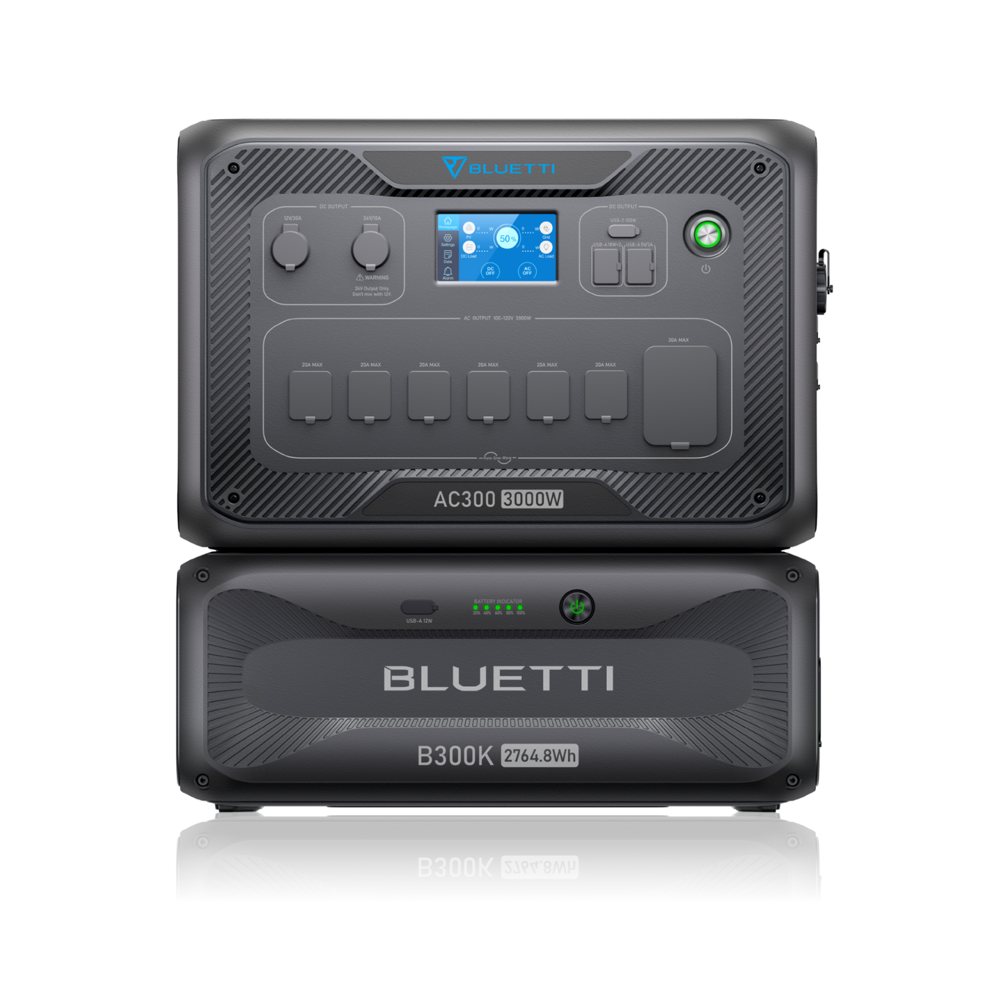 BLUETTI AC300 + B300K Home Battery Backup System 3.000W 2.764,8Wh (AC300-3-58-SPFUS-00)