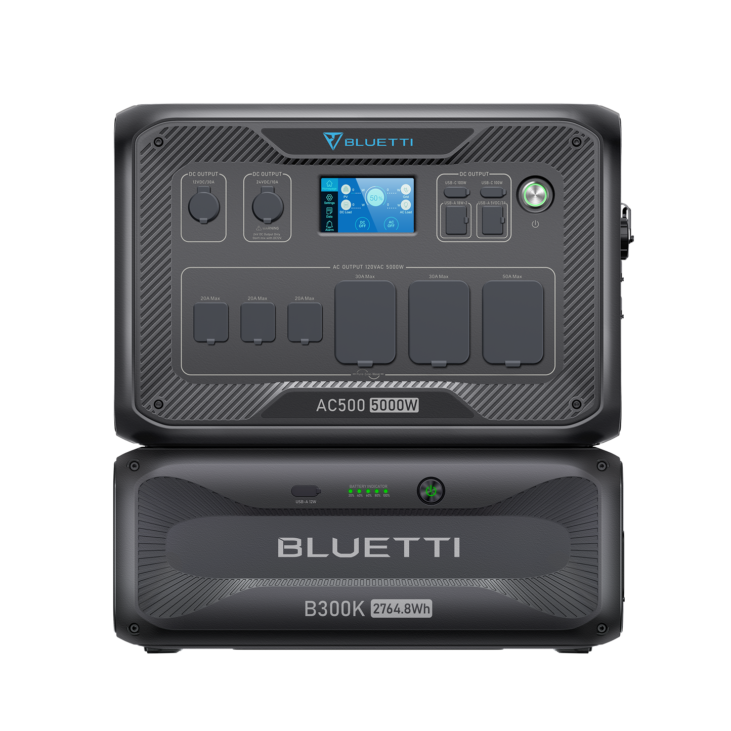 BLUETTI AC500 + B300K Home Battery Backup System | 5,000W Solar Generator Kit (Set C-AC500-3-44)