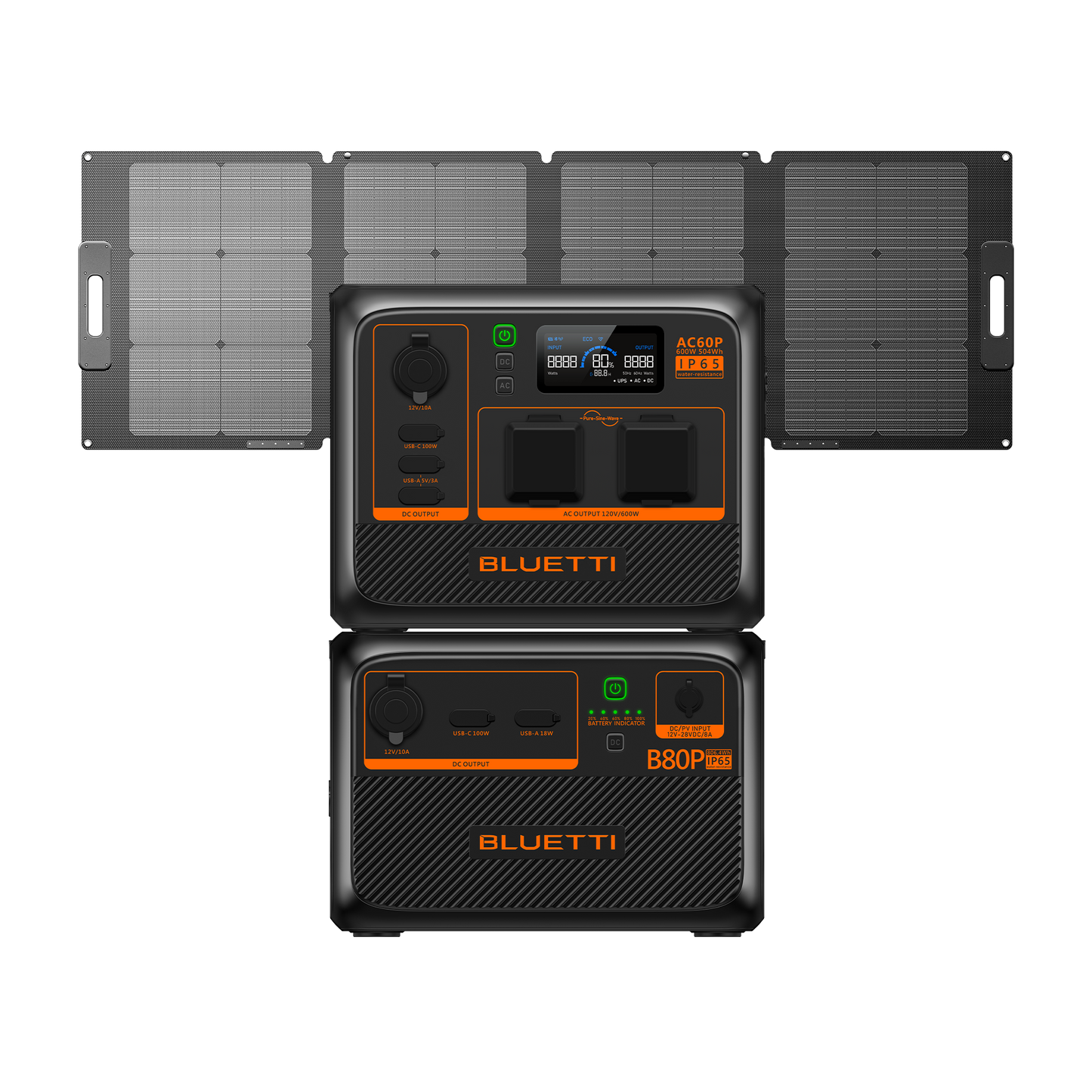 BLUETTI AC60P Portable Power Station 600W 504Wh (P-AC60P-US-GY-BL-010)