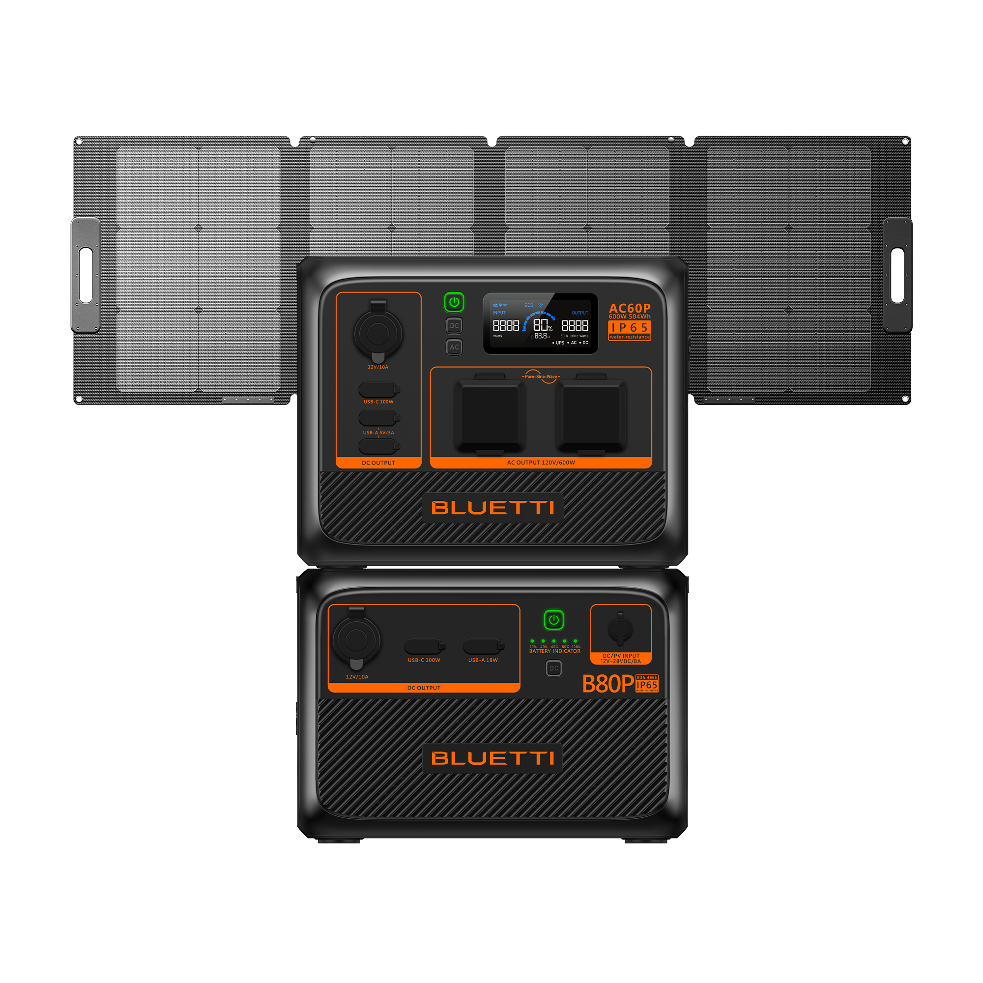 BLUETTI AC60P Portable Power Station 600W 504Wh (P-AC60P-US-GY-BL-010)