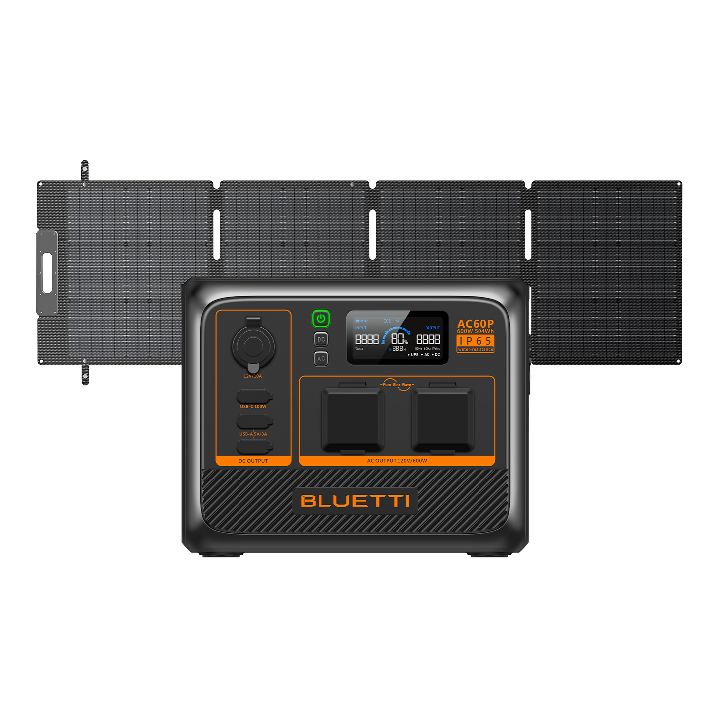 BLUETTI AC60P Portable Power Station 600W 504Wh (P-AC60P-US-GY-BL-010)