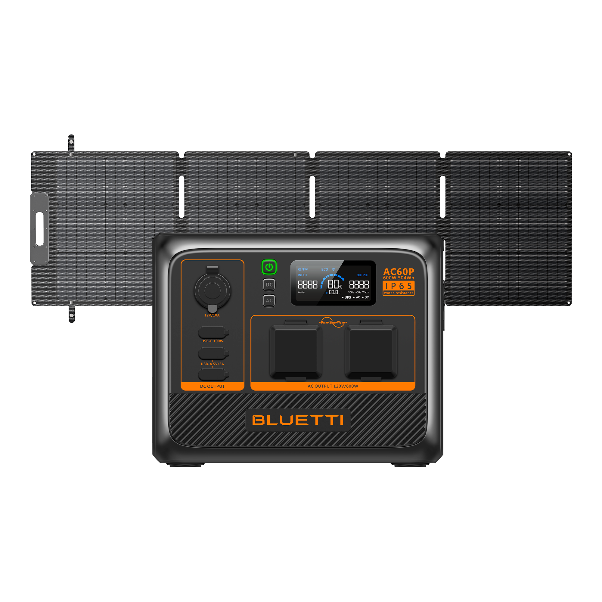 BLUETTI AC60P Portable Power Station 600W 504Wh (P-AC60P-US-GY-BL-010)
