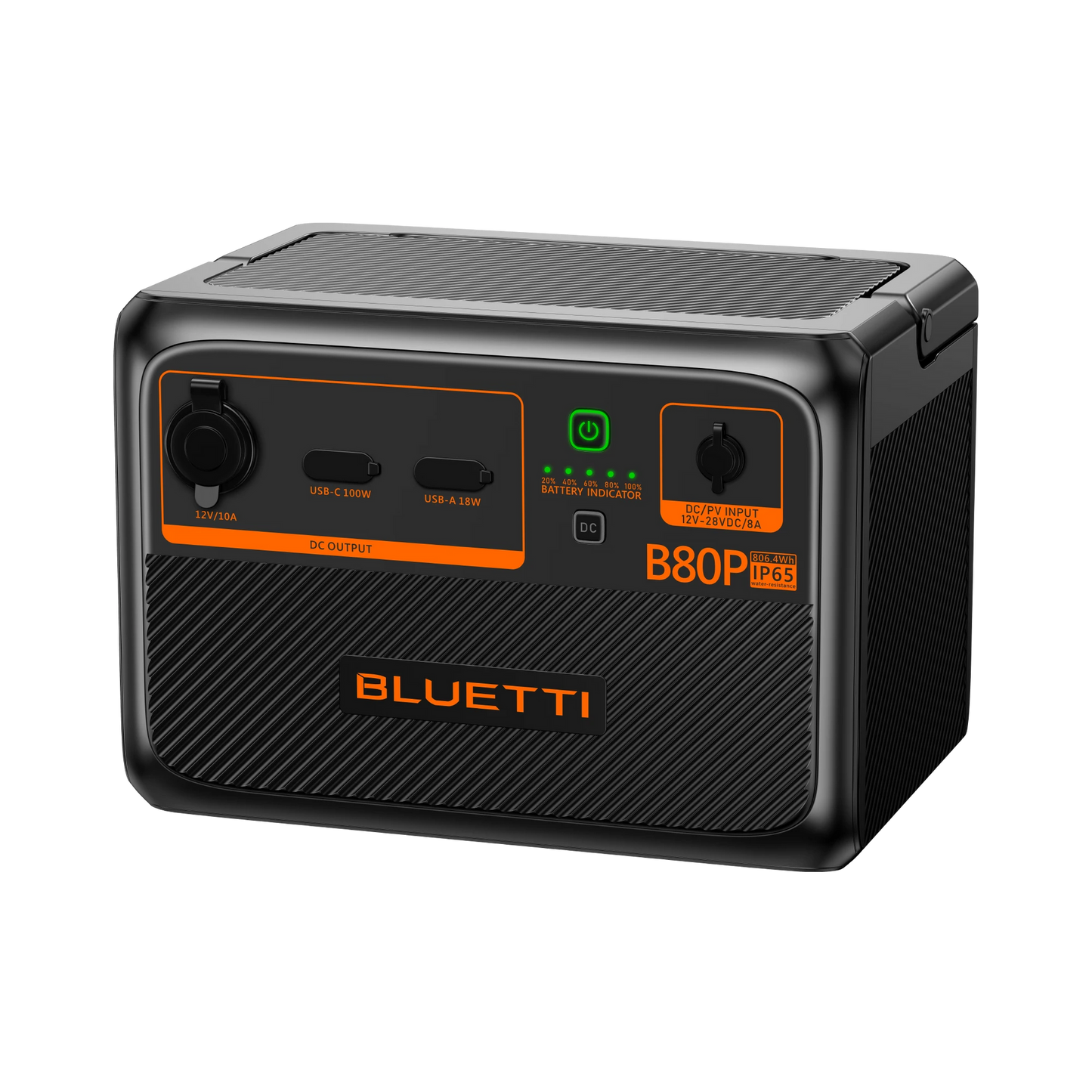 BLUETTI B80P Expansion Battery 806Wh LiFePO₄ Portable Power Backup (P-B80P-US-GY-BL-010)